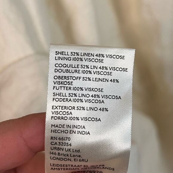 Free People Melted Hearts Linen Blend Mini Dress Size Large - Picture 7 of 9